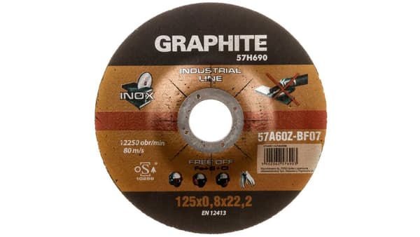 Kapskiva för metall 125 x 0.8 x 22.2 mm, 57A60Z-BF07