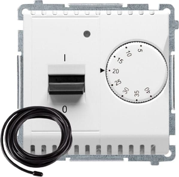 Simon Basic Temperaturregulator med ekstern sensor, 16A, 230V. Installation af skruestikdåser til dåser, hvid BMRT10ZS.02/11
