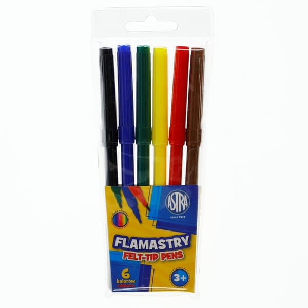 6 farve tuschpenne ASTRA
