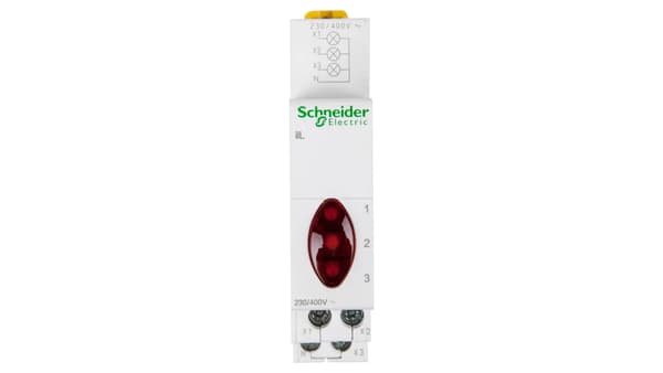 Schneider 3-faset modulær lys rød 230-400V AC IIl A9E18327