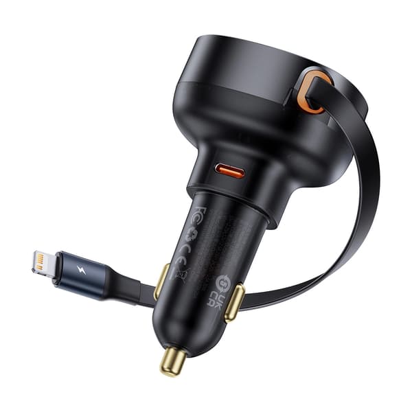 Baseus Enjoyment Pro USB-C (hun) / Lightning (han) 60W biloplader – Sort