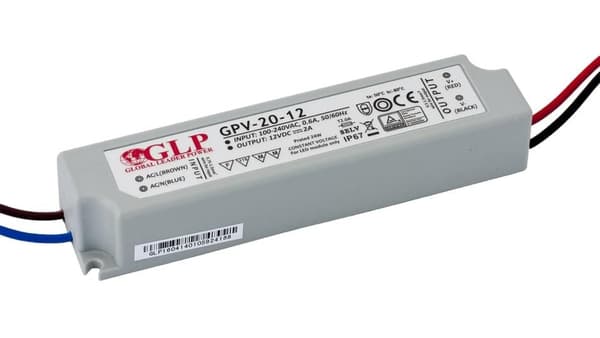 Strömförsörjning 5V/3A, CV, Non-PFC, IP67 plast