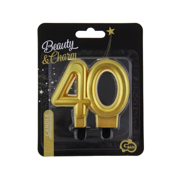Kakun numero 40 metallinen kulta 8cm Godan