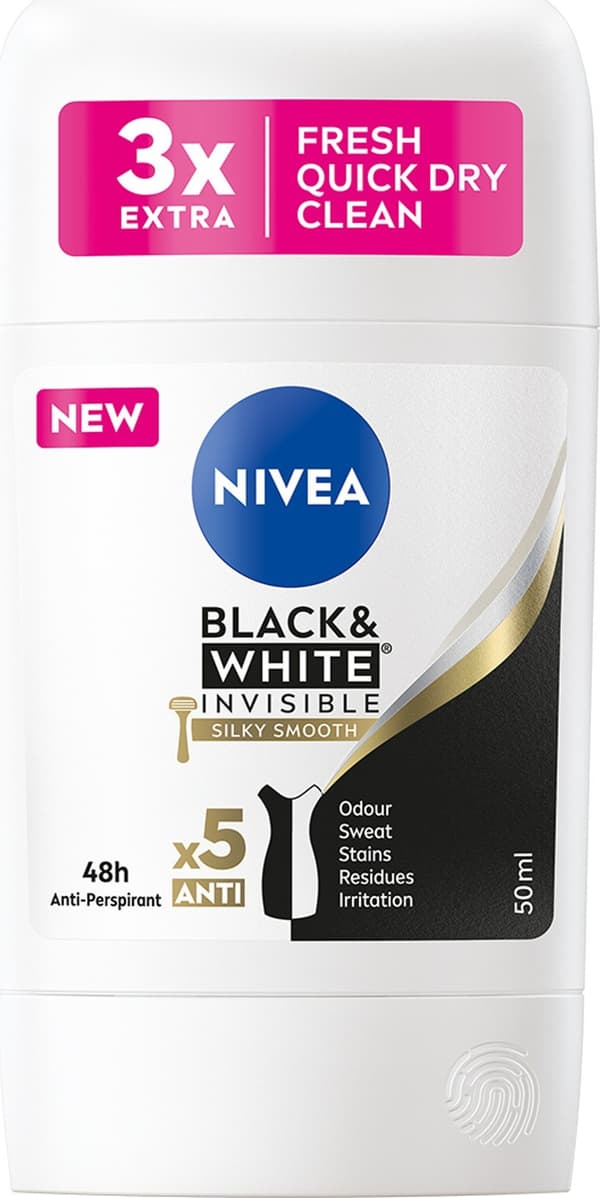 Nivea_Black&White Invisible Silky Smooth Antiperspirant Stick 50ml