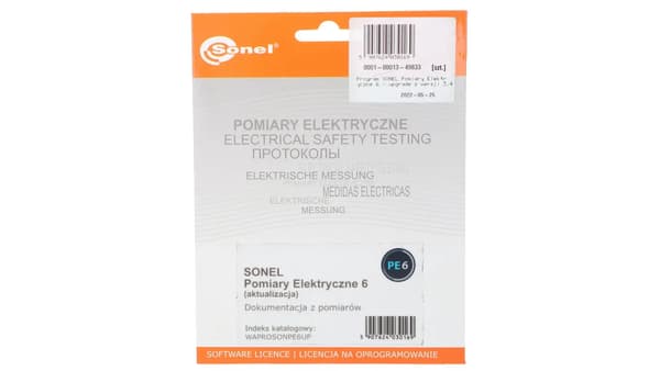 Sonel Program SONEL Electrical Measurements 6 - päivitys versiosta 3,4,5 WAPROSONPE6UP