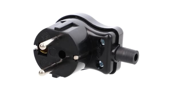 Karlik PLUGS Stik UNI-SCHUKO, skruet sort WK-1USC