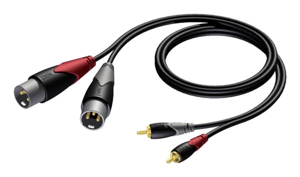 PROCAB CLA701/1.5 2 x XLR han - 2 x RCA/cinch han 1,5 m