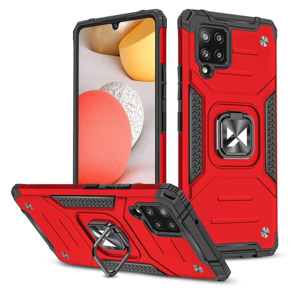 Wozinsky Ring Armor robust hybridfodral + magnetfäste för Samsung Galaxy A42 5G röd
