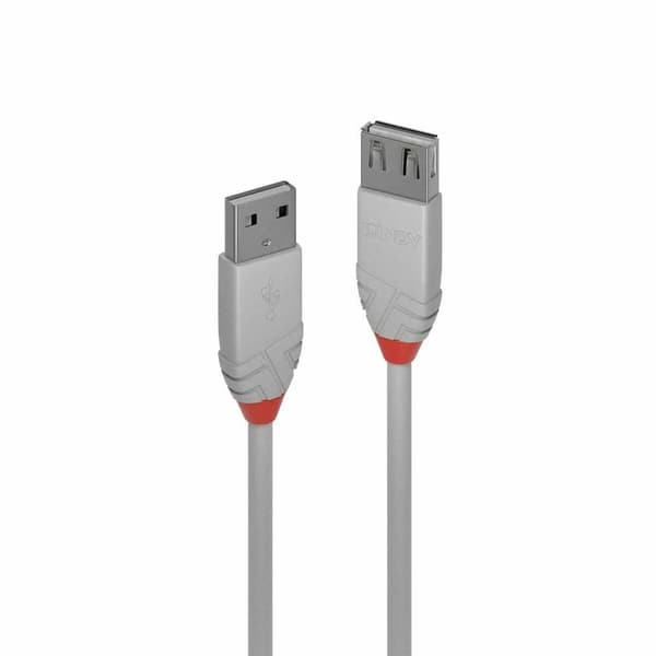 Lindy USB-A USB-kaapeli - USB-A 2 m harmaa (36713)
