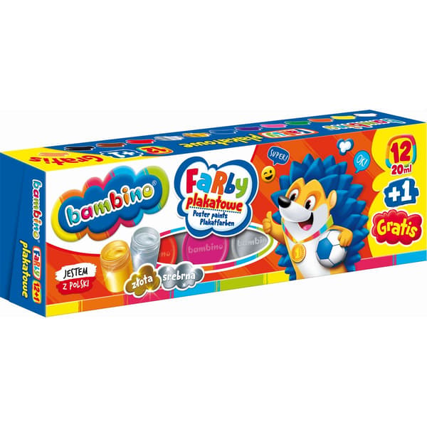 Affischfärger 12 färger 20ml BAMBINO