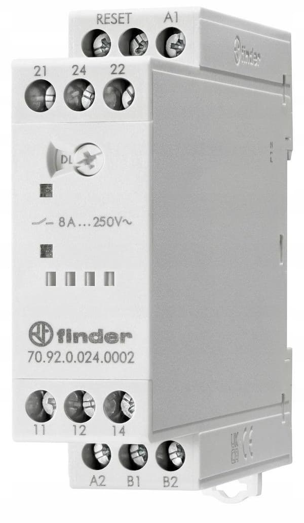 Termistorbeskyttelse PTC Termistor Transmitter 6 Funktioner, Nulstil, 2 Felt, 230 VAC