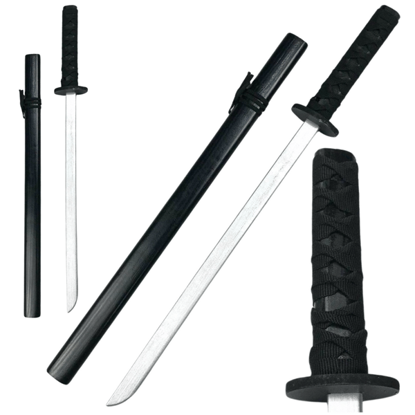 Træ Katana Sværd Legetøj Træningsrekvisit Sort 70cm