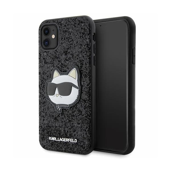 Karl Lagerfeld KLHCN61G2CPK iPhone 11/Xr 6.1\" sort/sort hardcase Glitter Choupette Patch