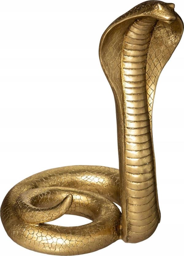 Atmosphera Dekorativ polyresin figur COBRA, guld, 36 cm