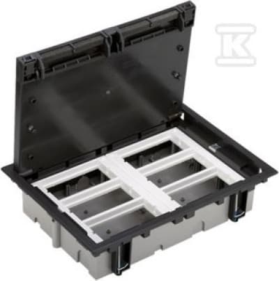 Simon Connect Gulvboks S500 6-modul 12x K45 gl. 70mm grå grafit 52050006-038