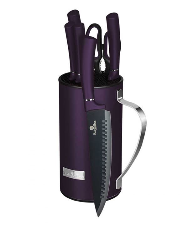 7 DELE KNIVSÆT PÅ STATIV PURPLE ECLIPSE COLLECTION BERLINGER HAUS BH/2584