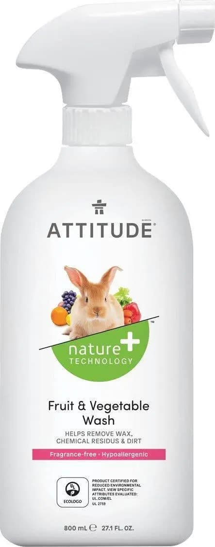Attitude Attitude, Frukt- och grönsaksrengöring, Parfymfri, 800 ml