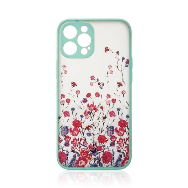 Design Case til iPhone 12 Pro Blomsteretui lyseblå