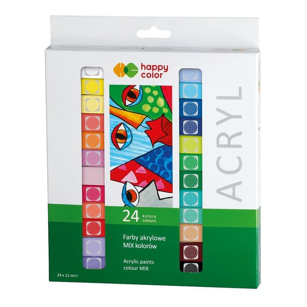 Akrylmaling 24 farver HAPPY COLOR