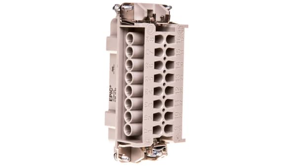 Konnektorindsats 16P+PE han 16A 500V EPIC H-BE 16 SS 1-16 10194100