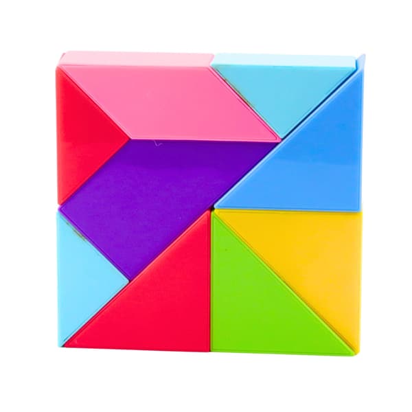 Magnetiske Tangram-klodser Farverige Puslespilsmærkater 9 stk.