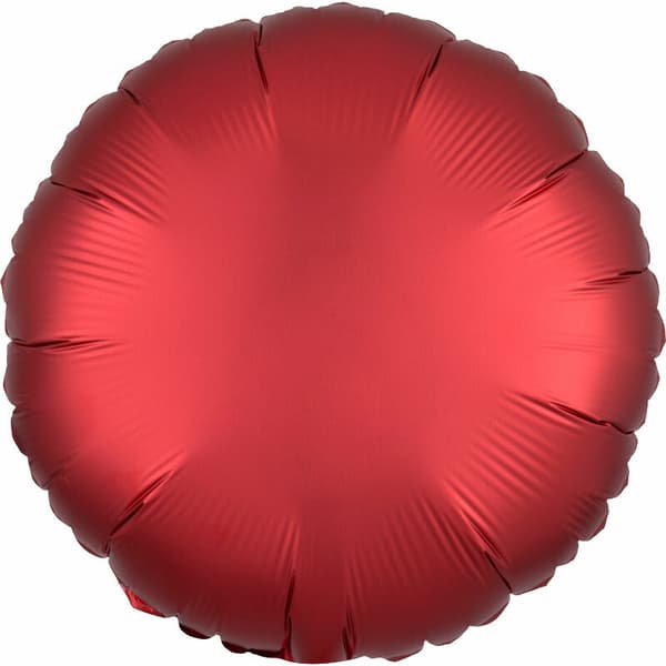 Folieballon Glans Mørkerød rund 43cm 9914134