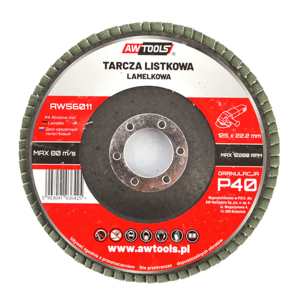 AWTOOLS BLADGUMMI 125mm P 36