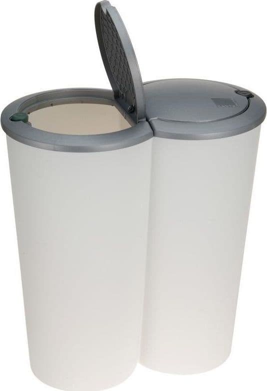 Excellent Houseware Sopkärl för sopsortering Knapp 2x25L vit (Y54980880)