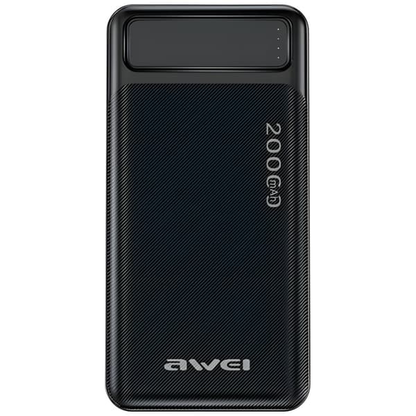 AWEI POWERBANK P6K 20 000 MAH MUSTA / BLACK 2XUSB / PD / MICRO-USB