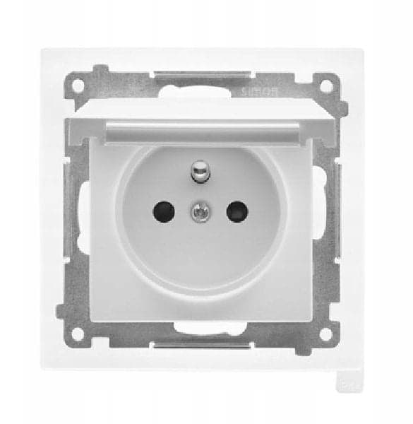 Simon 55 Stikkontakt til IP44 version med pakning (modul), quick release. Dækfarve dæksel Lysegrå mat TGZ1BCZ.01/114