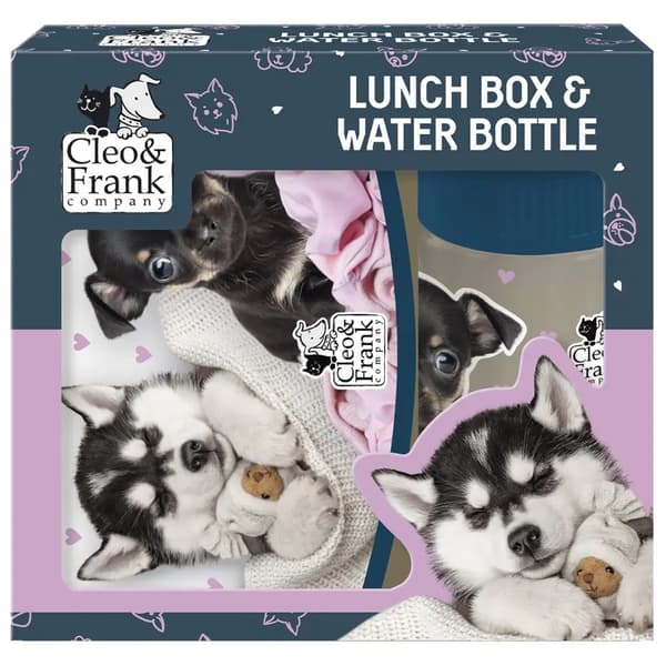 Frukostset + vattenflaska 330ml Cleo och Frank 38 hund