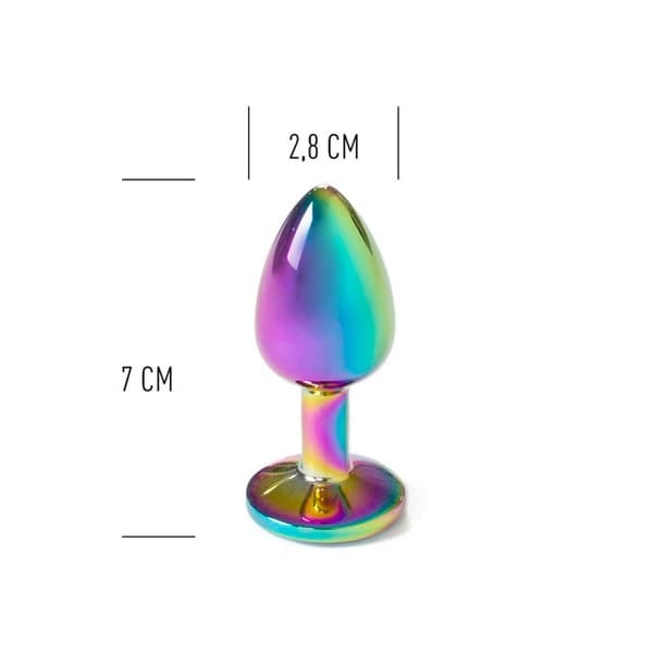 Secret Play Metallplugg Regnbåge Liten 7cm - Kompakt Aluminium Juvelbas