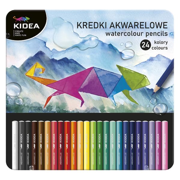 Akvarellpennor i ask 24 färger KIDEA