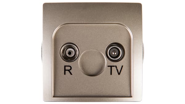 Kontakt-Simon Antennestikdåse Simon Basic R-TV ende satin (BMZAR1/1.01/29)