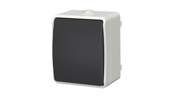 Aqua Plus Ytmonterad Enkelkontakt IP54 grå /40112