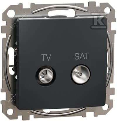Schneider Electric, Sedna Design and Elements, TV/SAT-slutdåse (4dB), sort antracit, SDD114471S