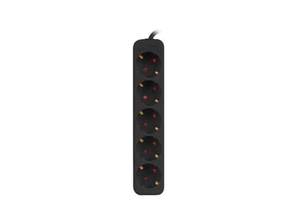 Jatkorasia - 5 pistoketta Schuko Lanberg 3 m Musta