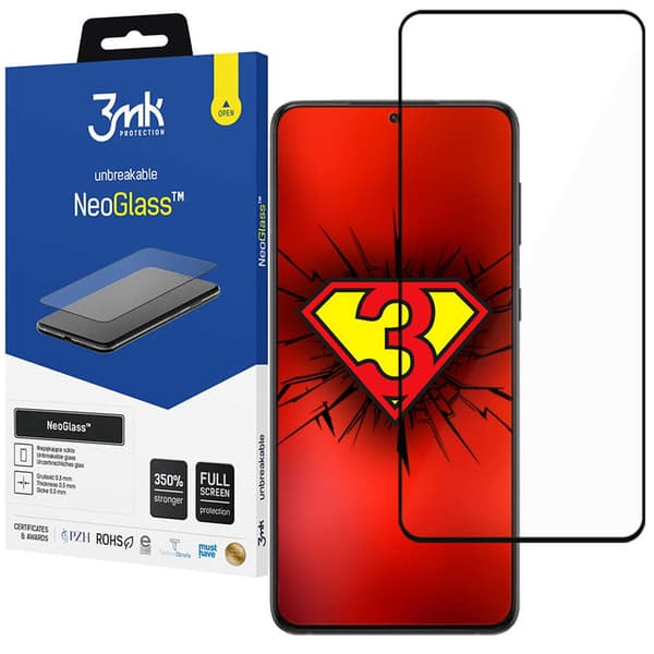 Särkymätön lasi 3mk NeoGlass 8H Samsung Galaxy S22 Plus Black -puhelimelle