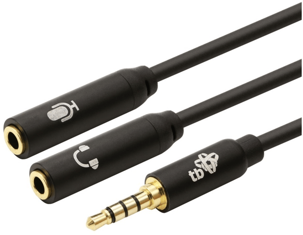 Kabel 3,5 mm Mini Jack - 2x 3,5 mm Mini Jack M/F adapter 30 cm