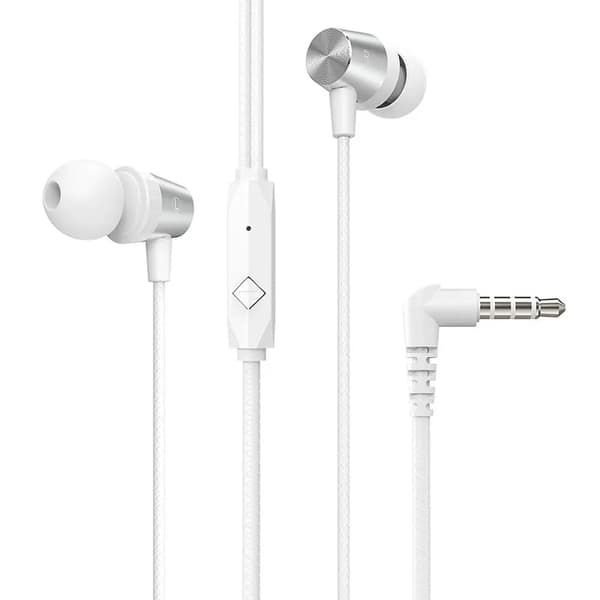 HOCO headset / in-ear hörlurar 3,5 mm jack med mikrofon M79 Cresta vit
