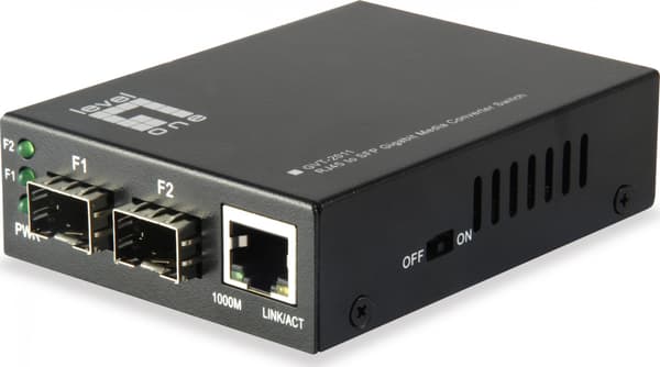 LevelOne GVT-2011 verkon mediamuunnin 1000 Mbit/s Harmaa
