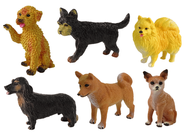 Sæt med 6 figurer racerene hunde