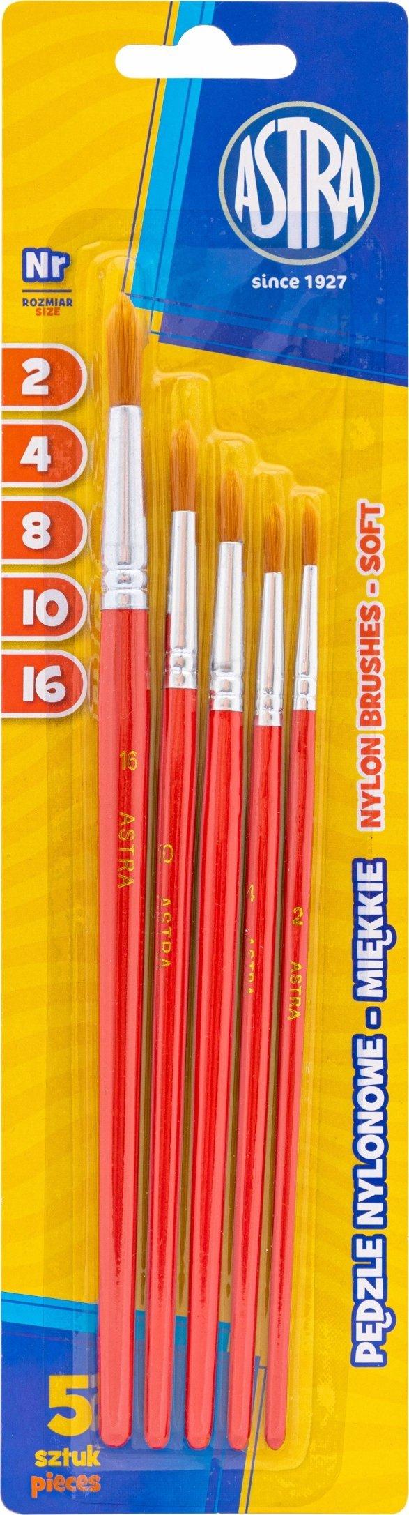 Set med pedyler nylon Astra 5 st. storlekar 2/4/8/10/16