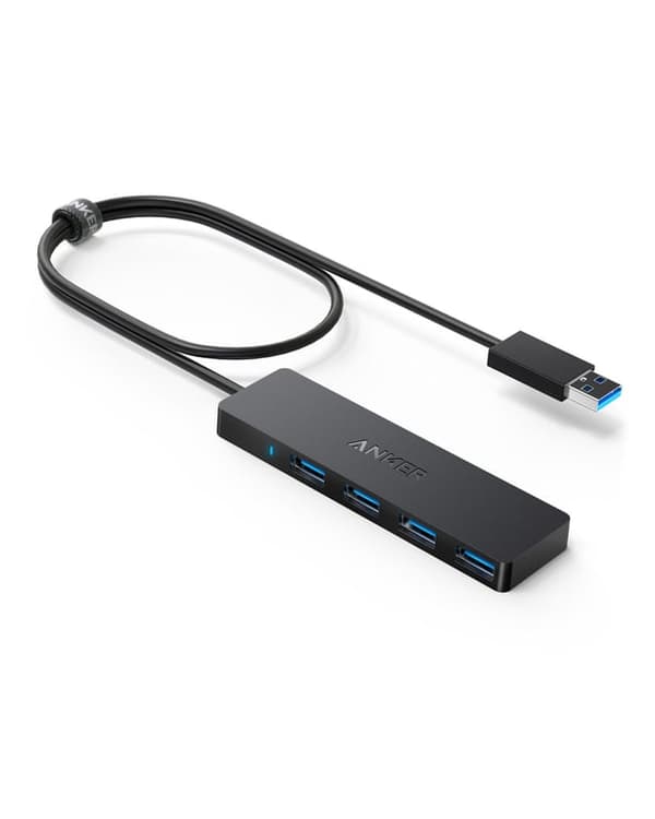 Anker 4-Port USB 3.0 Slim Hub extern svart