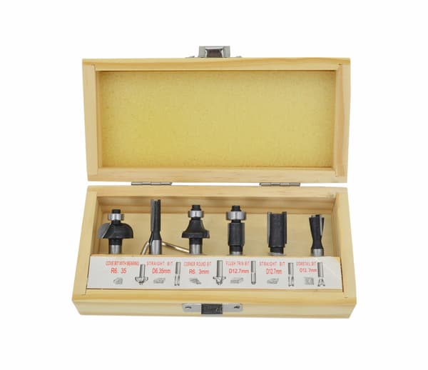 AWTOOLS TRÆFRÆSERE, SÆT MED 6 dele. SKAFT 8mm