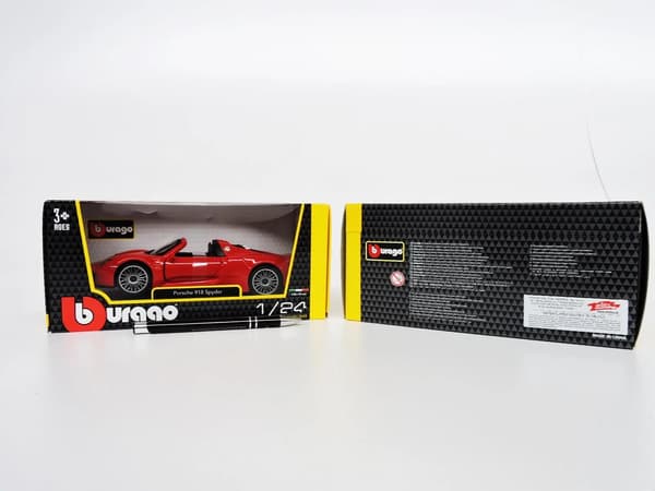 *BBURAGO metall. 1:24, PORSCHE 918 SPYDER, röd