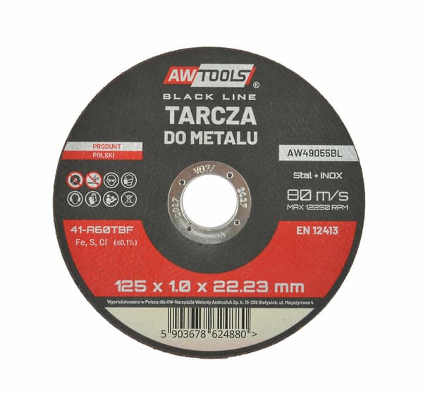 AW SKIVE TIL METAL 125*1,6mm SORT LINJE