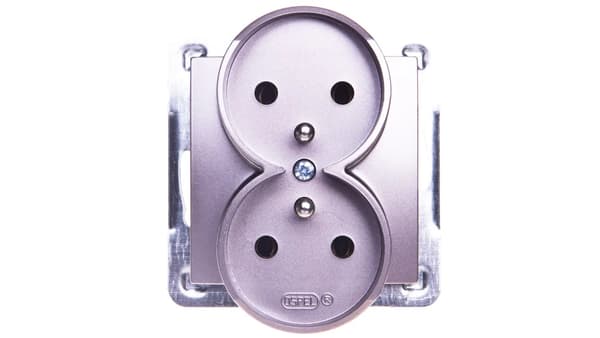 Ospel Dobbelt Impression Stikkontakt med titanium jordforbindelse (GP-2yrz/m/23)