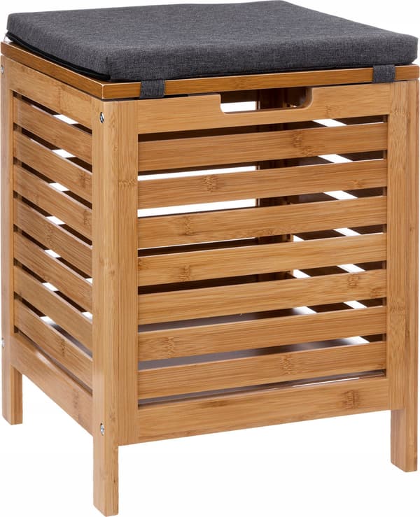 5five BAMBOO badrumspall med tvättkorg, 2in1