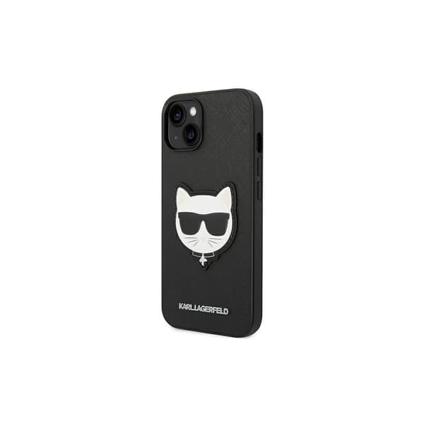 Karl Lagerfeld Saffiano Choupette Head Patch Fodral för iPhone 14 Pro - Svart